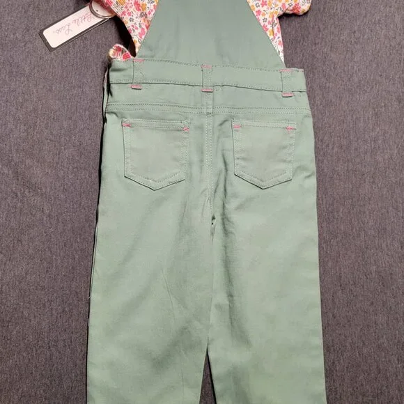 Girls overalls, Little Lass, size 2t. Green, new with tags - Picture 6 of 7